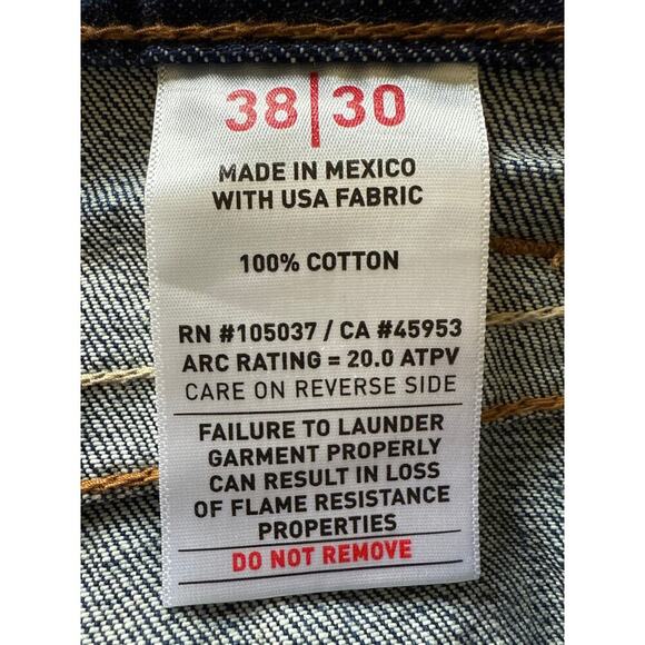 Ariat FR M4 Relaxed Boot Jean Men’s 38x30 Dark Wash Work Jeans EUC - Picture 13 of 16